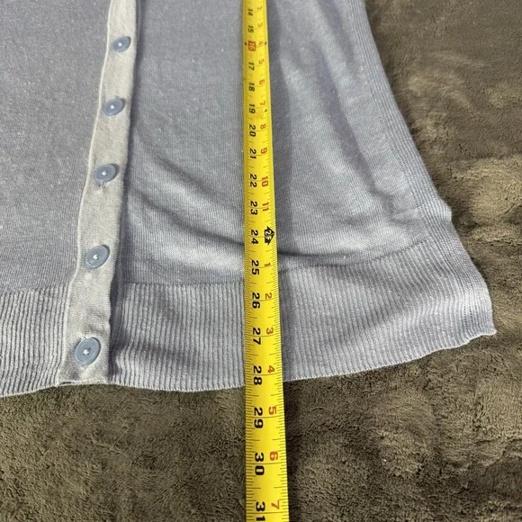 Eileen Fisher Cardigan Sweater 100% Linen Small Button Down Lt. Blue Coastal - Picture 5 of 9